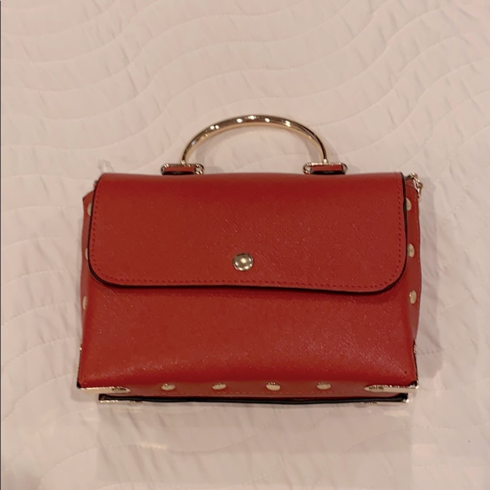 Final day! Adorable top handle with chain brick red bag